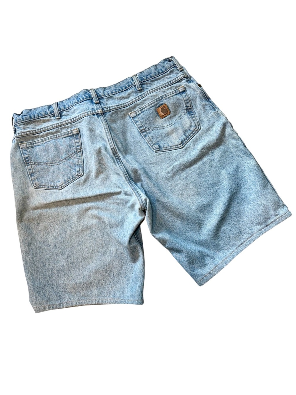 Carhartt Denim Shorts Mens 42 Measured Workwear 10.5” Inseam Blue Vintage